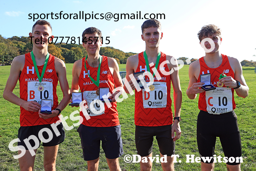Senior men, 2024 Northern Cross Country Relays, Graves Park, Sheffield.   Photo: David T. Hewitson/Sports for All Pics